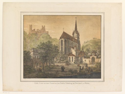 View of the church and castle at Oberwesel