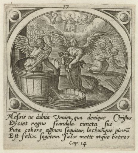 Harvest with sickle and winepress