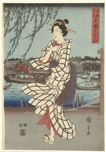 Famous Places in the Eastern Capital: Enjoying an evening breeze at the Ryogoku bridge