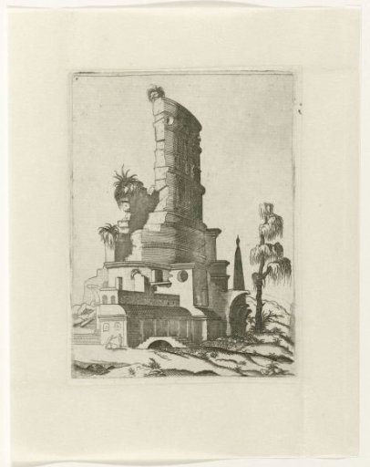 Landscape with a ruin and a tree on the right