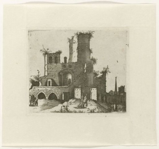Ruin with a rectangular tower