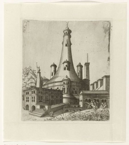 Building with a half-moon on the roof
