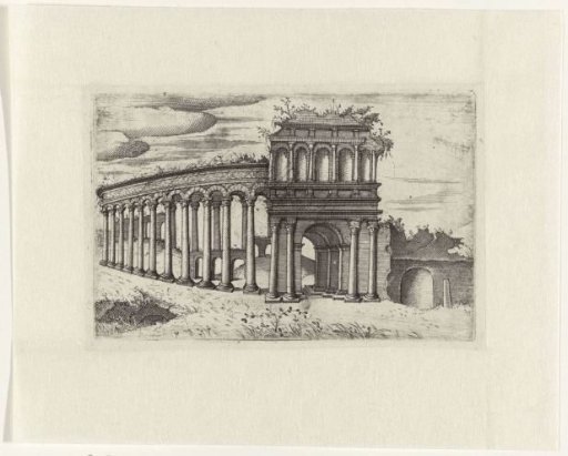 Ruin with a colonnade