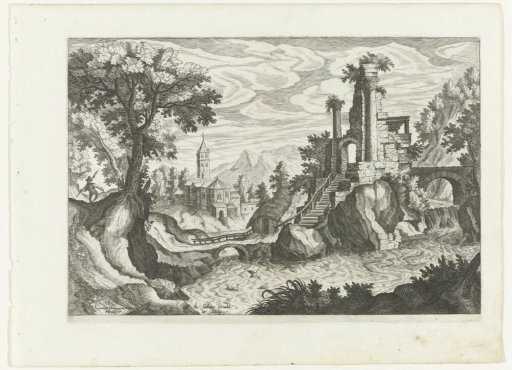 Landscape with a river and a ruin