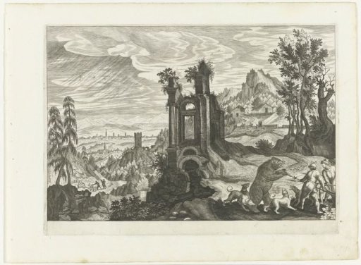 Landscape with a bear hunt