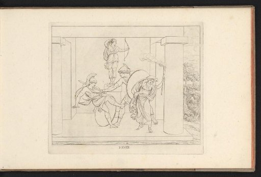 Absyrtus murdered by Jason while Medea looks on
