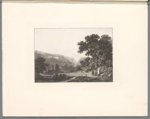 Hilly landscape with ancient buildings