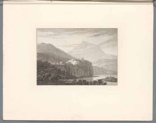 Mountain landscape with ancient buildings