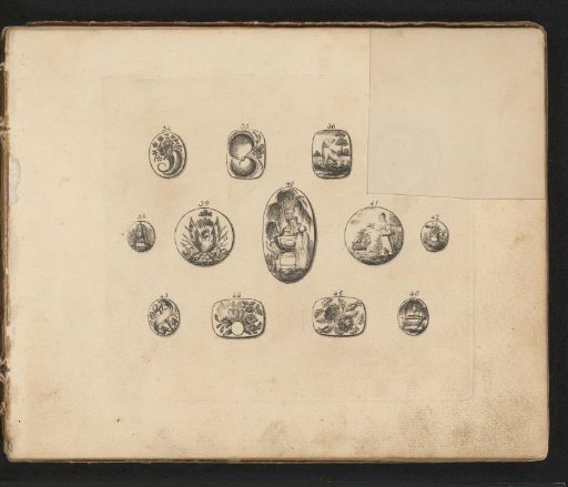 Twelve Examples of Hair Medallions and Mourning Jewelry