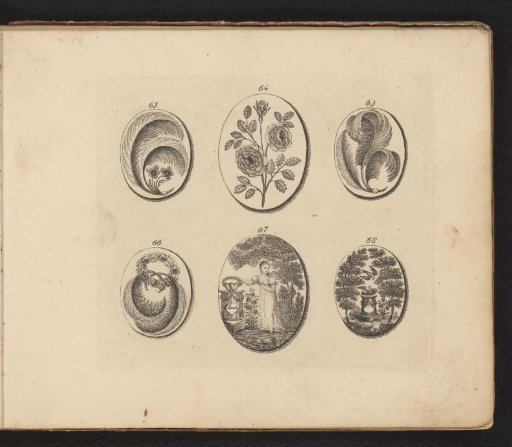 Six Examples of Oval Hair Medallions and Mourning Jewelry