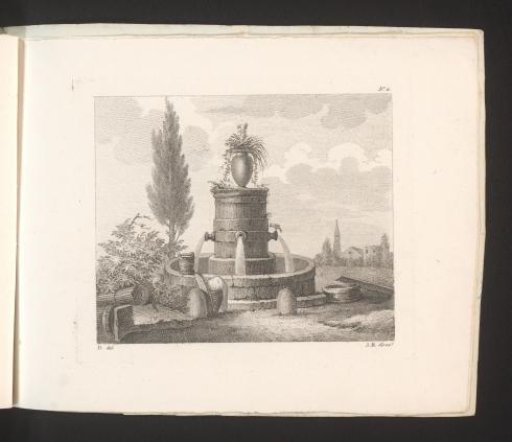 Fountain with washing baskets
