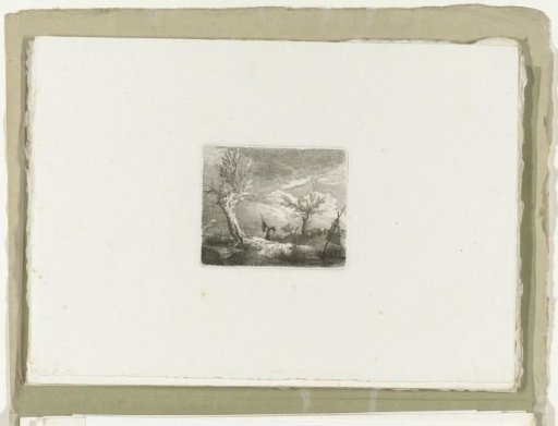 Man with a net in a thunderstorm