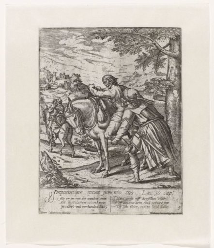 The Good Samaritan Helps the Wounded Man onto His Donkey