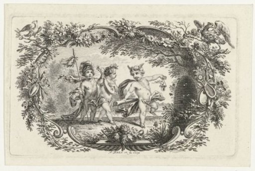 Three putti by a beehive