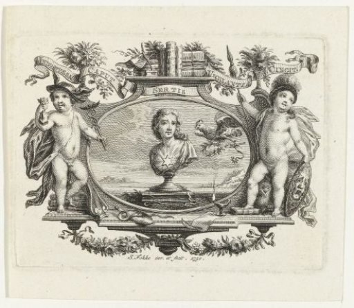 Cartouche with a female bust
