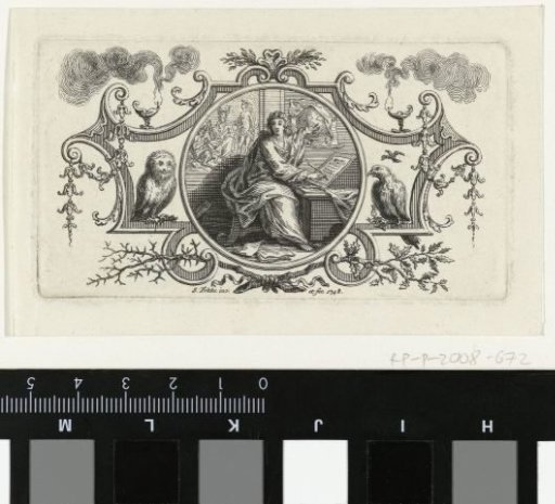 Writer in a medallion