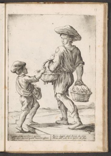 Fruit seller and a boy