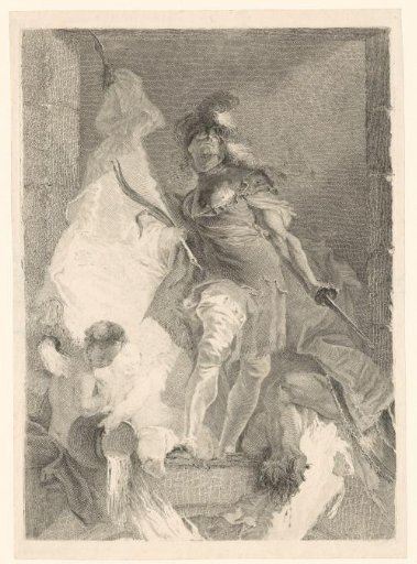 Saint Florian as a warrior with a palm of victory
