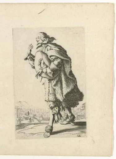 Gentleman with a hat in his hand, bowing to the left