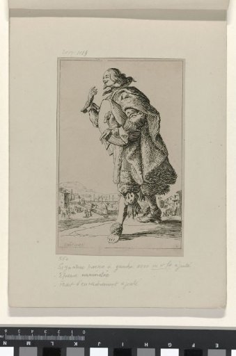 Gentleman with a hat in his hand, bowing to the left