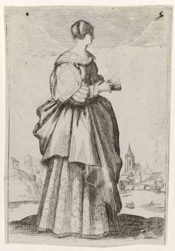 Lady with fan, facing right