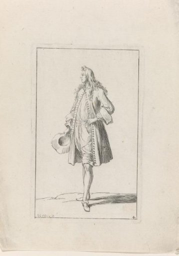 Young man with hat in right hand, left hand on hip