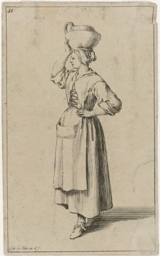 Milkmaid with a jug on her head