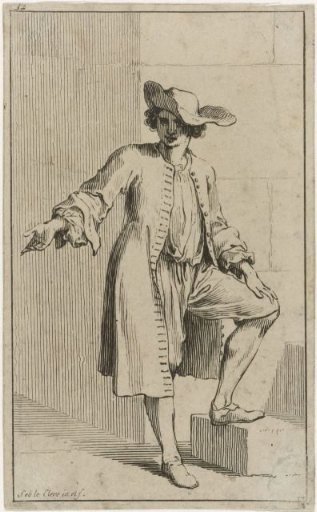 Young farmer, wearing a hat with a broad brim, one foot on a stone
