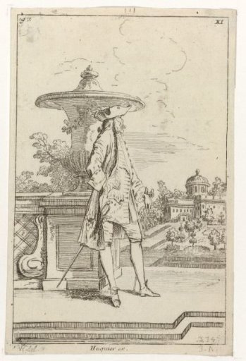 Standing Man on a Balcony, Dressed in a Justaucorps