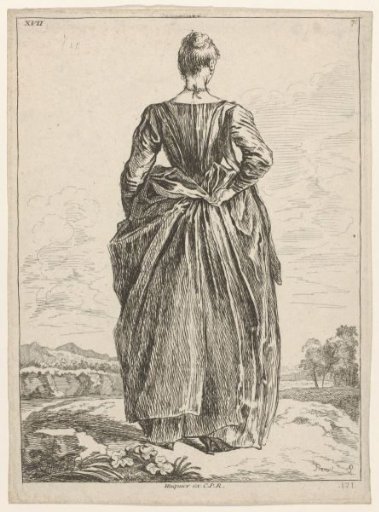 Woman Seen from Behind, Standing in a Landscape
