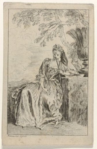 Seated Woman by a Garden Vase