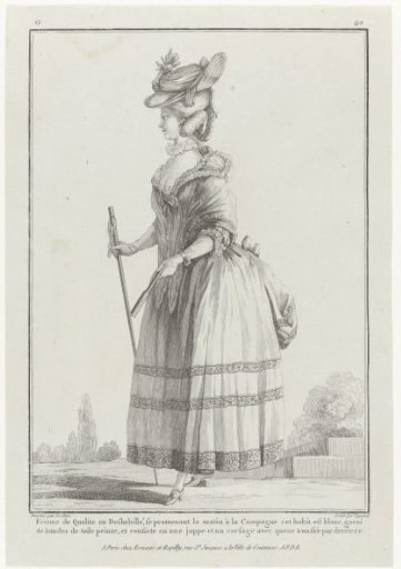 Gallery of French Fashions and Costumes, 1778, G 40: Lady of Quality in a Dressing Gown (...)