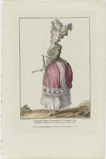 Gallery of French Fashions and Costumes, 1778, J 53: Elegant Bourgeoise (...)