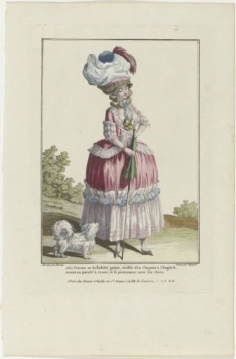 Gallery of French Fashions and Costumes, 1778, L 64: Pretty Woman in a Gallant Dressing Gown (...).