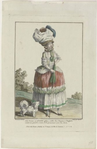 Gallery of French Fashions and Costumes, 1778, L 64: Pretty Woman in a Gallant Dressing Gown (...).