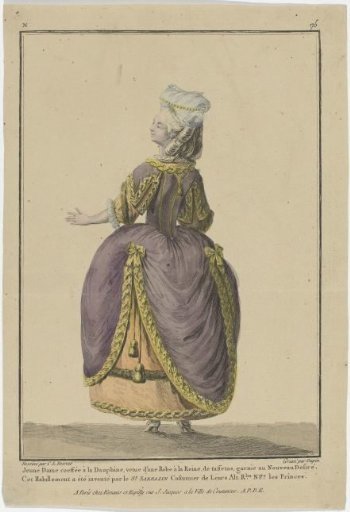 Gallery of French Fashions and Costumes, 1778, N 75: Young Lady Coiffed in the Dauphin Style (...).