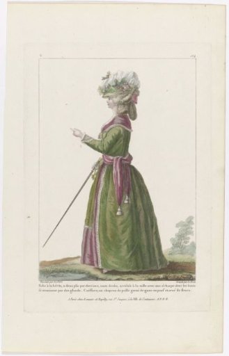Gallery of French Fashions and Costumes, 1779, V 124: Levite-style Dress (...)