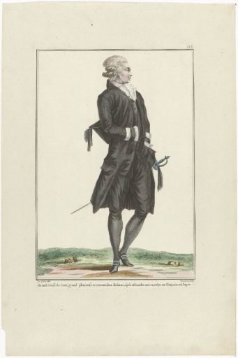 Gallery of French Fashions and Costumes, 1781, nn 212: Grand Court Mourning (...)