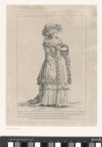 Gallery of French Fashion and Costumes, 1785, ccc 297: Pretty woman walking alone (...)