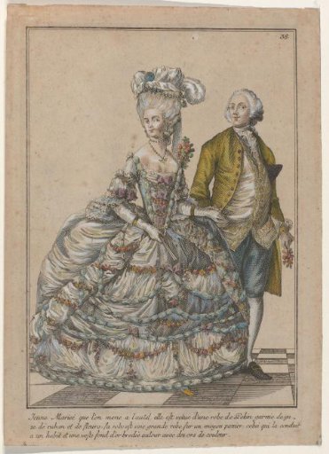 Gallery of French Fashion and Costumes, 1785, no. 38, Copy after Y 133: Young bride being led to the altar (...)