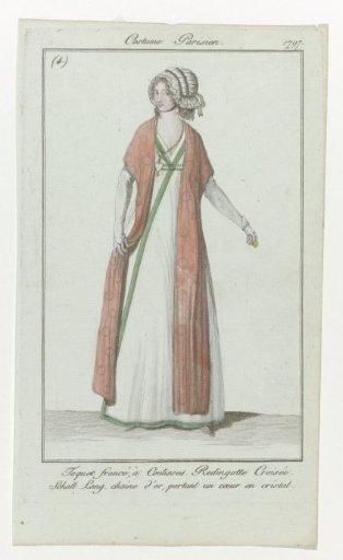 Journal des Dames et des Modes, Parisian Costume, August 1797, (4): Toquet froncé à Coulisses (...)