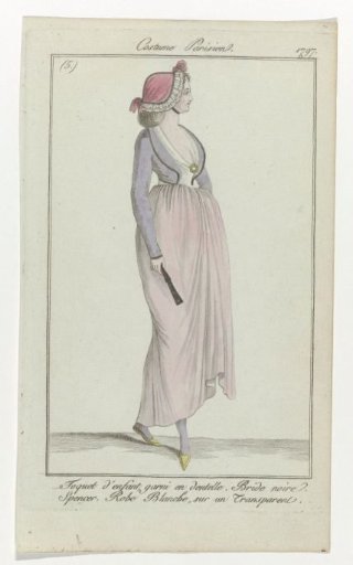 Journal des Dames et des Modes, Parisian Costume, 16 September 1797, (5): Toquet d'enfant garni en dentell (...)