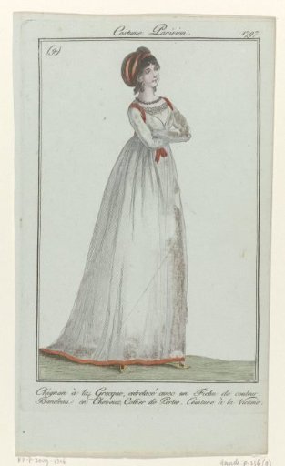 Journal des Dames et des Modes, Parisian Costume, 4 November 1797, (9): Chignon à la Grecque (...)