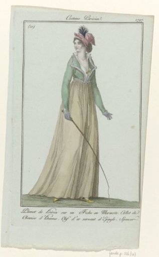 Journal des Dames et des Modes, Parisian Costume, 10 November 1797, (10): Heron feather plume (...)