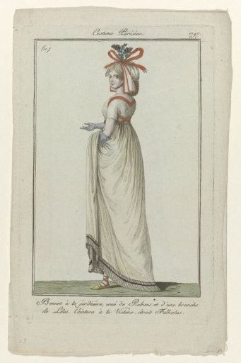 Journal des Dames et des Modes, Parisian Costume, 17 November 1797, (11): Bonnet à la jardinière (...)