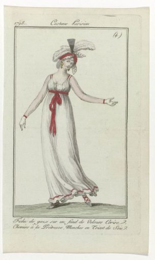 Journal des Dames et des Modes, Parisian Costume, 28 January 1798, (4): Gauze fichu (...)