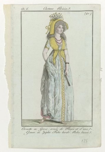 Journal des Dames et des Modes, Parisian Costume, 2 June 1798, Year 6, (41): Gauze cornette (...)