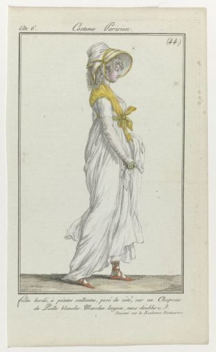Journal des Dames et des Modes, Parisian Costume, 18 June 1798, Year 6, (44): Fichu with border, with projecting points (...)