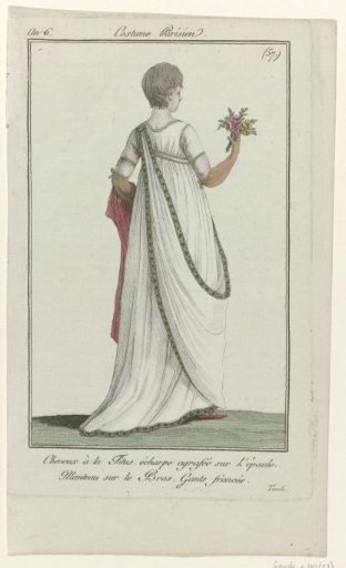 Journal des Dames et des Modes, Parisian Costume, 22 August 1798, Year 6, (57): Titus Hair (...)