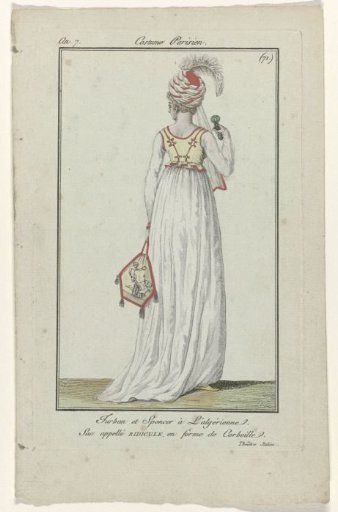 Journal des Dames et des Modes, Parisian Costume, 1 November 1798, Year 7 (71): Turban and Spencer (...)